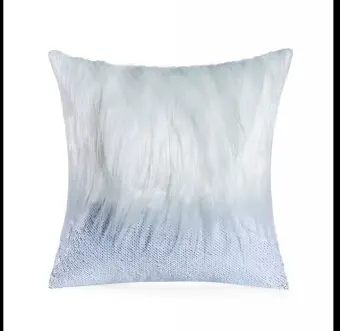 New Plush Pillowcase Soft Wool Gold Silver Furry Cushion Cover
