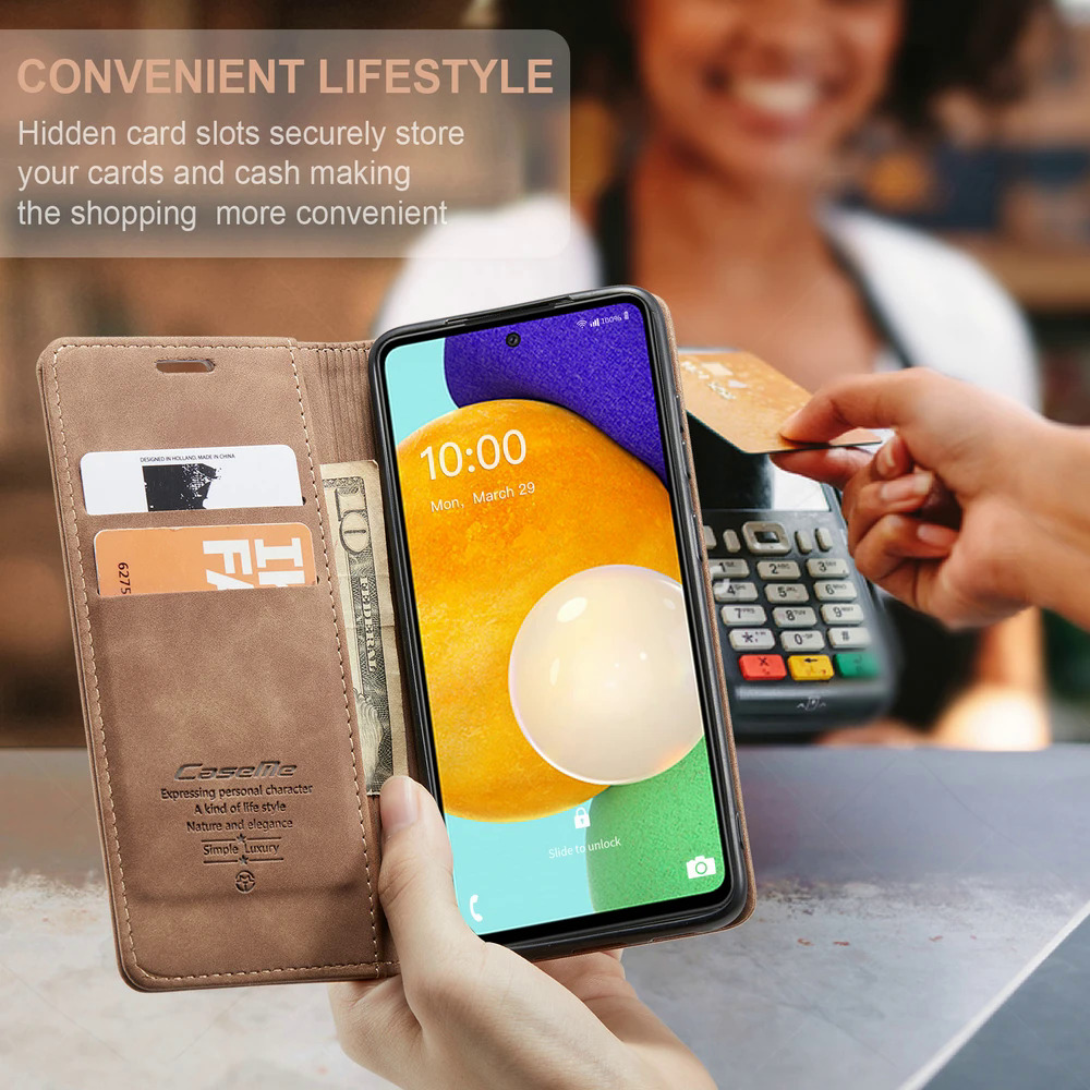 【Pioneer Gong】CaseMe Leather Wallet Case For Samsung Galaxy A02 A12 A13 A20 A21S A22 A31 A32 A33 A41 A42 A51 A52 A53 A71 S23 ultra phone cover. 
