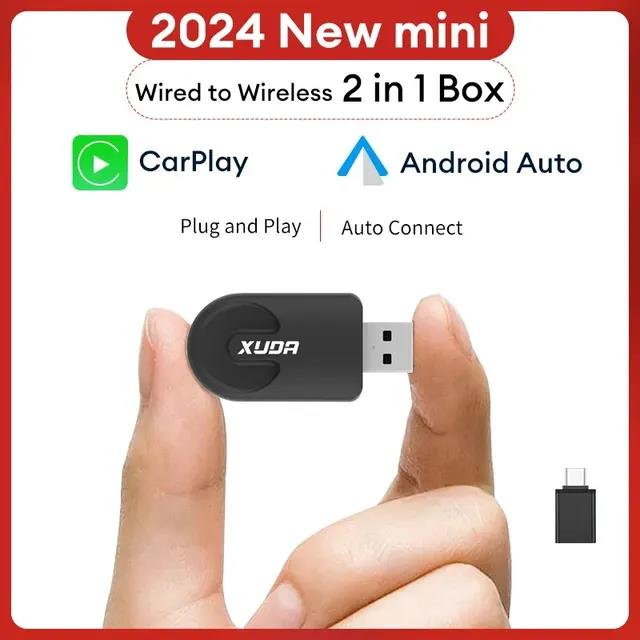XUDA NEW Wireless CarPlay Android Auto Wireless Adapter Smart Mini Box Plug And Play WiFi Fast Connect Universal For Nissan. 