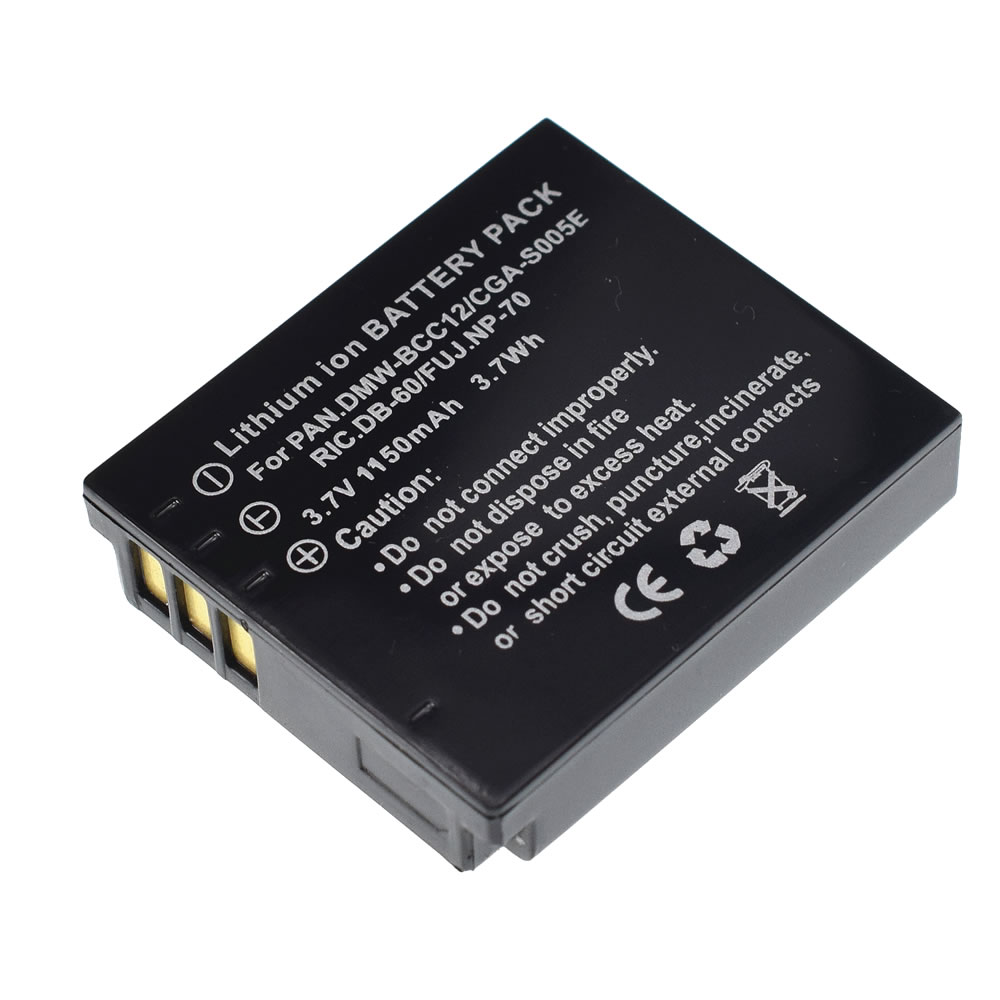 2PCS DMW-BCC12 CGA-S005 S005E DB60 NP70 Camera Battery For PANASONIC FX10 FX12 FX50 FX07 FX100 FX150 FX180 LX1 LX2 LX3. 