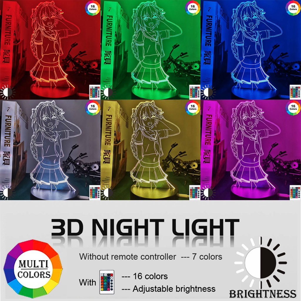 Fate Acrypha Astolfo Led Night Light for Bedroom Deco Gift Nightlight Anime Waifu Table 3d Lamp Astolfo Fate Acrypha. 