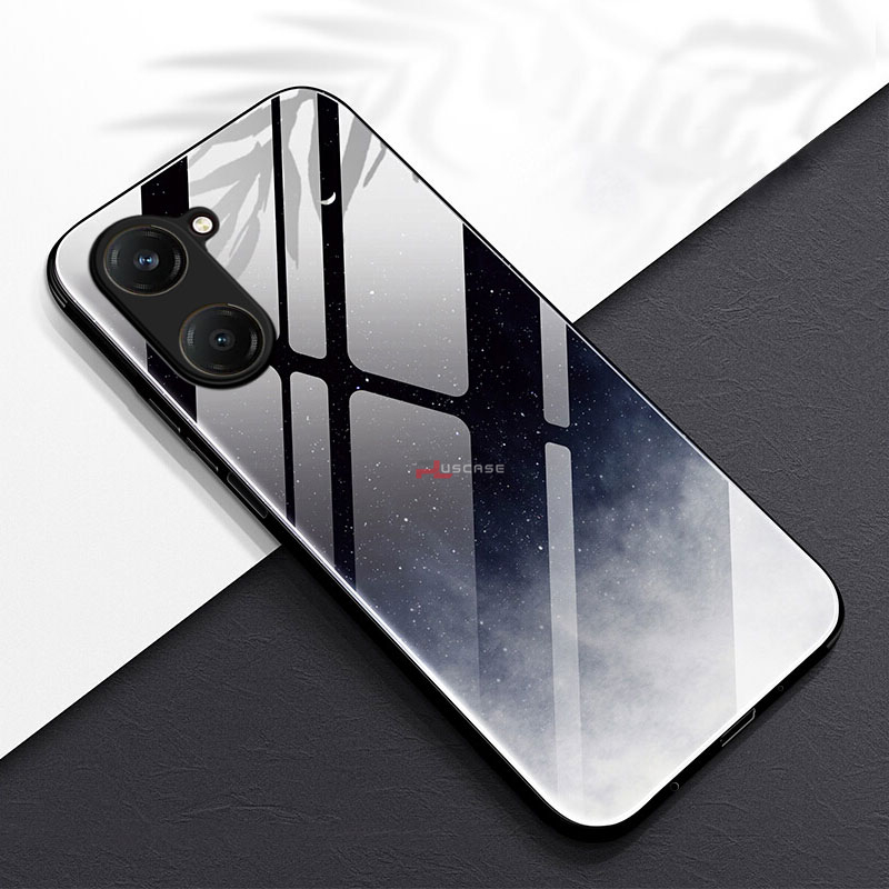 PlusCase for Vivo Y03 Y03t Y18 Y18s 4G Y28s 5G Case Glass Nebula Pattern Hard Shockproof Phone Back Cover. 