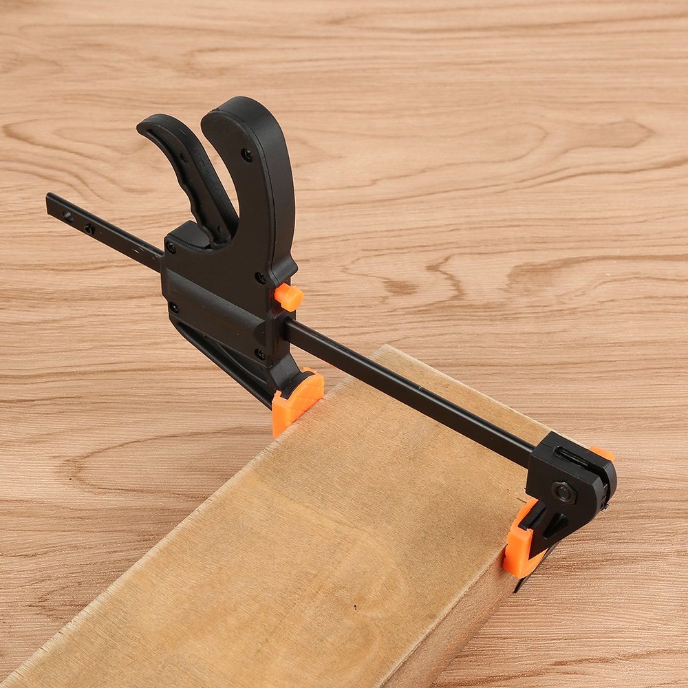 F Shape Quick Ratchet Release Speed Squeeze Wood Working Clip Spreader Tool DIY Color: Black + Orange. 