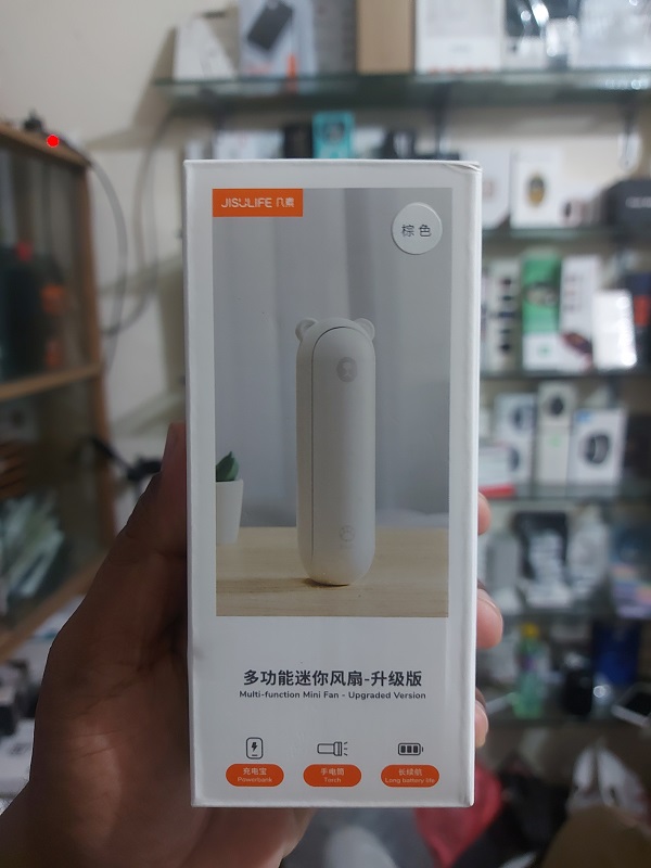 JISULIFE F8X Mini Charging Fan With Torch. 