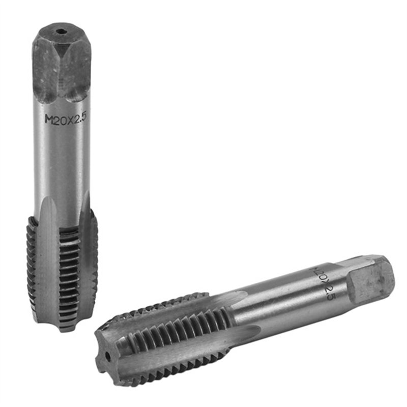 2 Pairs Of Bearing Steel Self-Tapping Drill Bit Hand Tool Thread Metric Taps M20X2.5mm Silver Gray. 