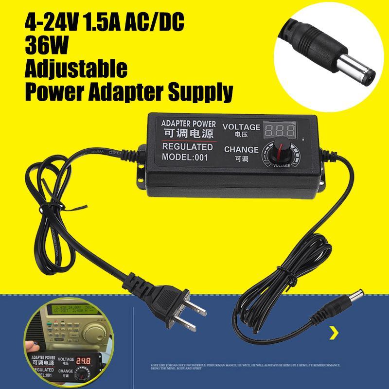 AC DC 3V 9V 12V 24V Power Supply Adapter Adjustable 3AMP. 