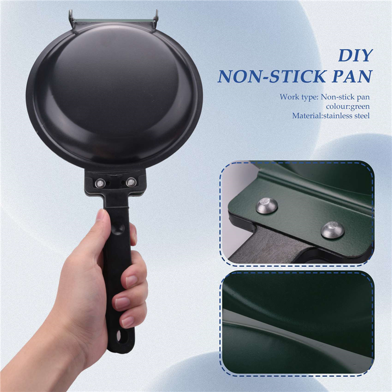 DIY Non-Stick Pan, Double-Sided Frying Pan Frying Pan Breakfast Pan, Gas and Induction Cooker Universal. 