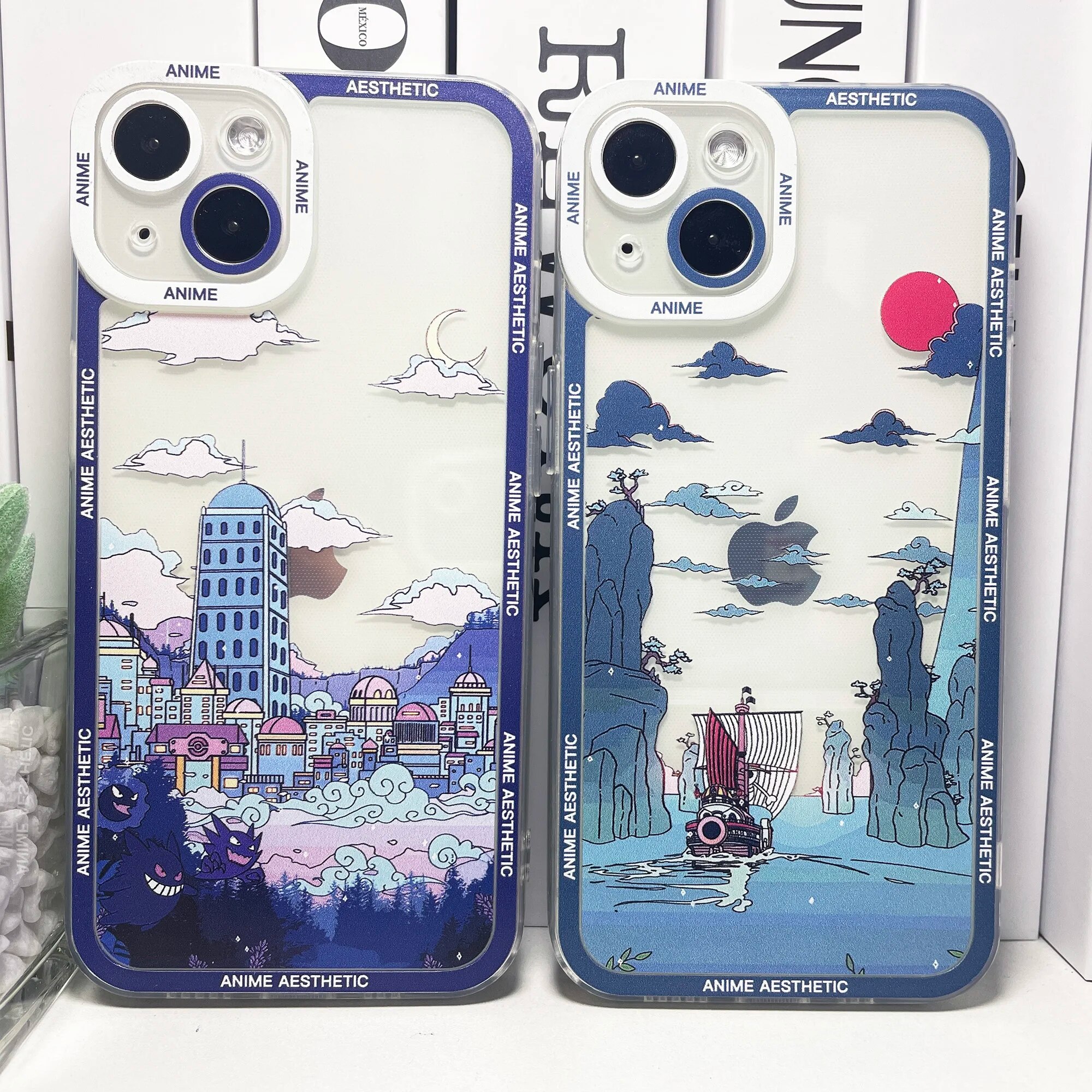 HD Printing Cute Japanese Anime Aesthetic Phone Case For iPhone 15 14 13 12 11 Pro Max Mini XS X XR SE 7 8 Plus Clear Soft Cover