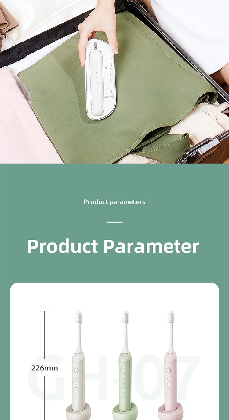 Remax GH-07 IPX7 500mAh Multifunction Magnetic levitation power motor, rechargeable nano sonic electric whitening toothbrush. 