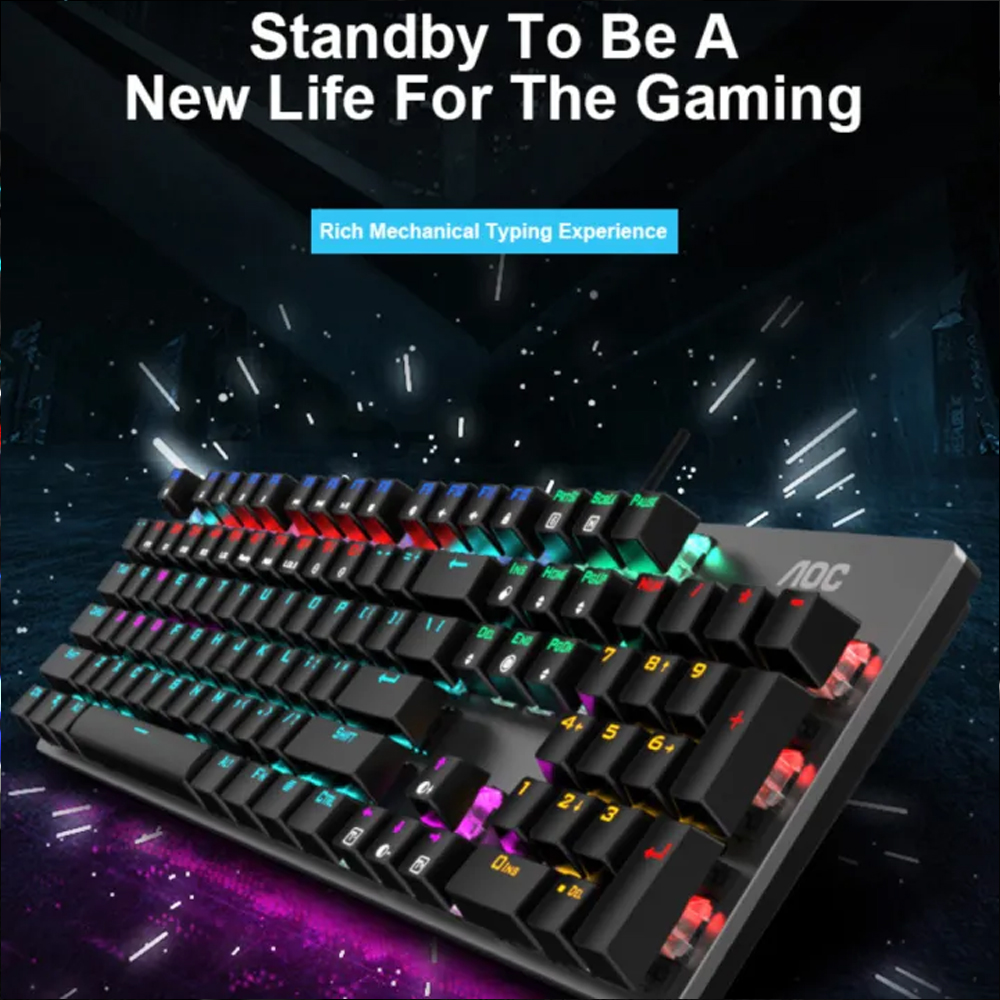 AOC Gaming Keyboard | Mechanical Switch | 104 key Blue Switch (GK410). 