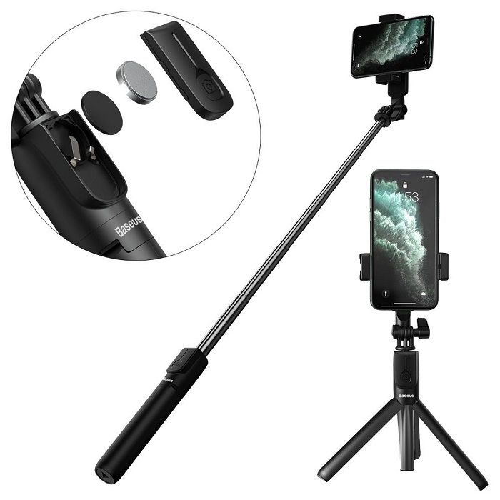 Baseus Wireless Bluetooth Selfie Stick with Tripod. 