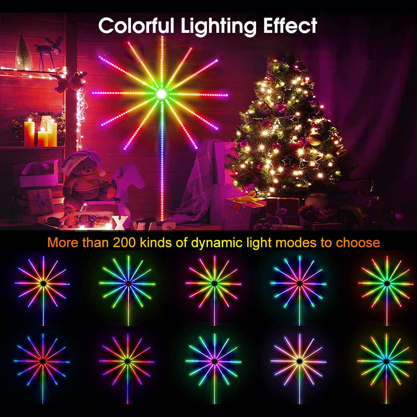 110/195 LED Strip Lights Dream Color La-mp Christmas Lights 5050 RGB Strip Lights Smart Flexible LED Fi-rework Lights Music Sound Sync Lights with APP Remote Control DC 5V. 
