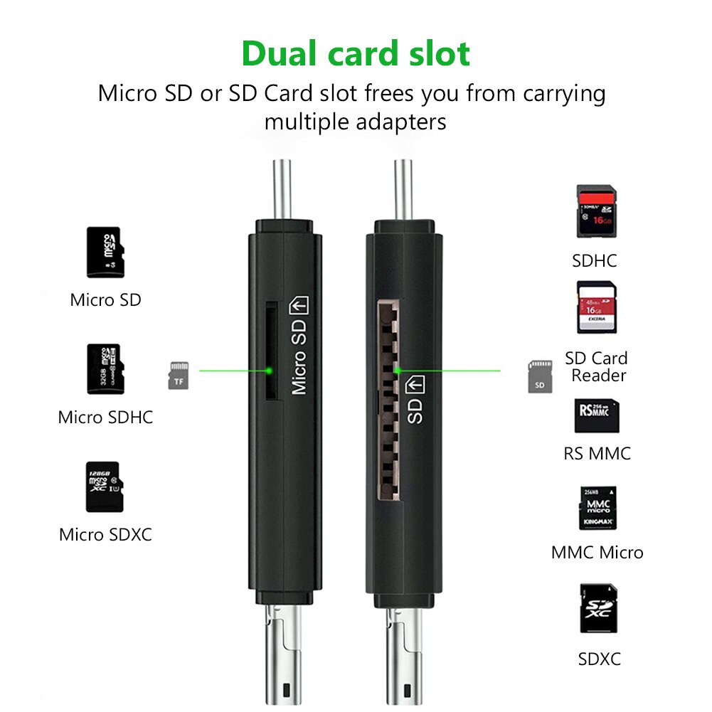 【VisioN Shop】OTG 3 in 1 SD TF Flash Drive Card High Speed Memeory 3.0 for Samsung Huawei Adapter Type C Micro USB Reader. 