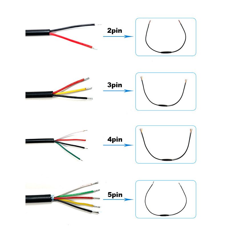 Merlin Irving Shop M8 2 3 4 5 6 Pin Electric Joint Plug Connector Wiring Line Cable Signal Connecting Sensor 20CM. 