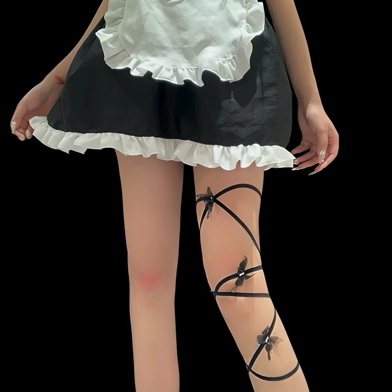 Hot Girl Thigh Chain Women 2024 New Butterfly Strap Leg Ring Leg Ring Summer Lolita with Skirt Accessories