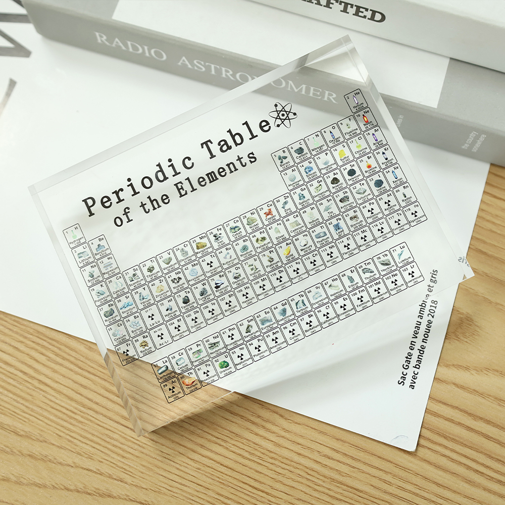 Chemical Periodic Table With Element 83-bit Transparent Acrylic Desks Display Letter Ornament Samples School Science Studying 1Pcs. 