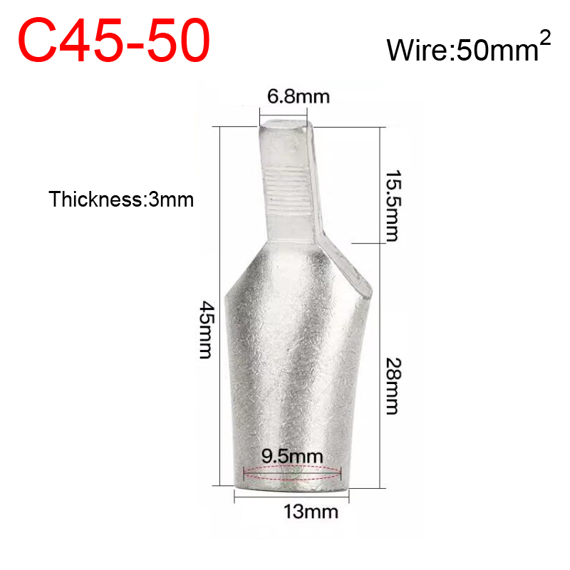 C45-4/6/10/16/25/35/50/70/95 Copper Circuit Breaker Plug In Cable Wire Lug Insert Needle Pin Connector Cord End Crimp Terminal