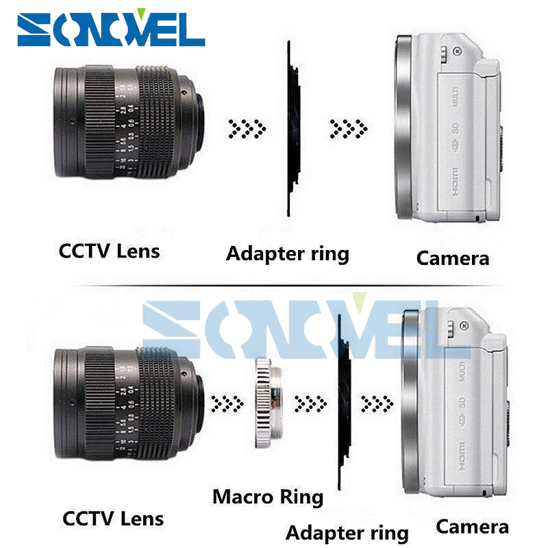 FUJIAN 35mm F1.7 CCTV TV Movie lens+C Mount+Macro ring for Sony E Mount Nex-5T Nex-F3 Nex-6 Nex-7 Nex-5R A6300 A6100 A6500 A5100. 