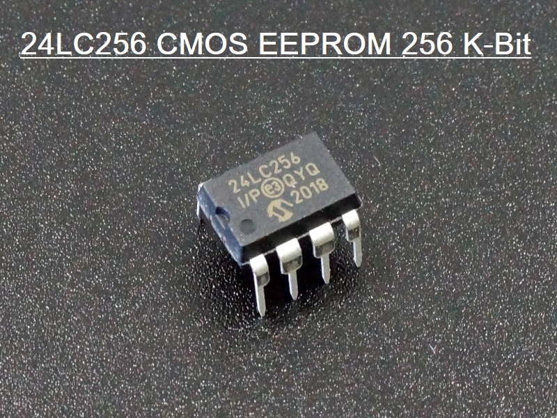 24LC256P 24LC256 Serial CMOS EEPROM 256KB 32Kx8 Microchip Serial EEPROM IC DIP-8 Package I2C Bus IC. 