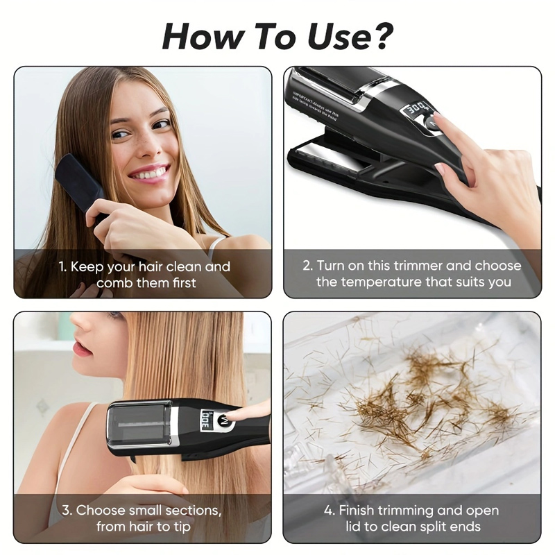 Professional In Flat Iron Adjustable Temperature Hair Trimmer
