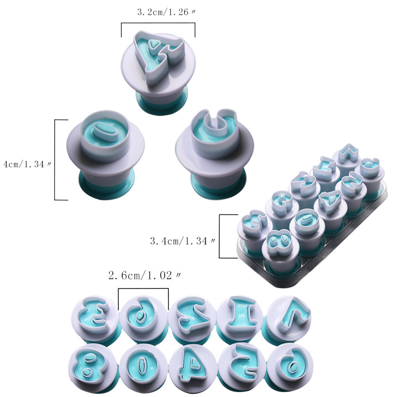 English Letters Cookie Cutter 3D Alphabet Number DIY Cake Decorating Tools. 