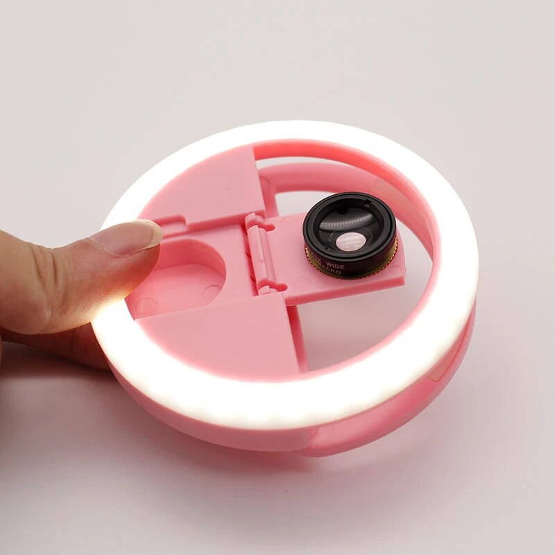 Universal Selfie LED Ring Flash Light with Lens For iPhone XS X 7 6 Portable Mobile Phone 36 LEDS Selfie Lamp Luminous Ring Clip. 