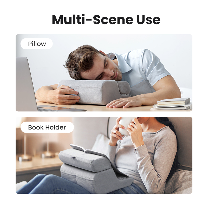 UGREEN Tablet Pillow Stand for Lap Soft Tablet Stand Holder Bed with 3 Viewing Angles Adjustable Pillow Holder for iPad Pro 9.7, 10.5, 11, 12.9 Air Mini 5 4 3 2 E-Reader. 