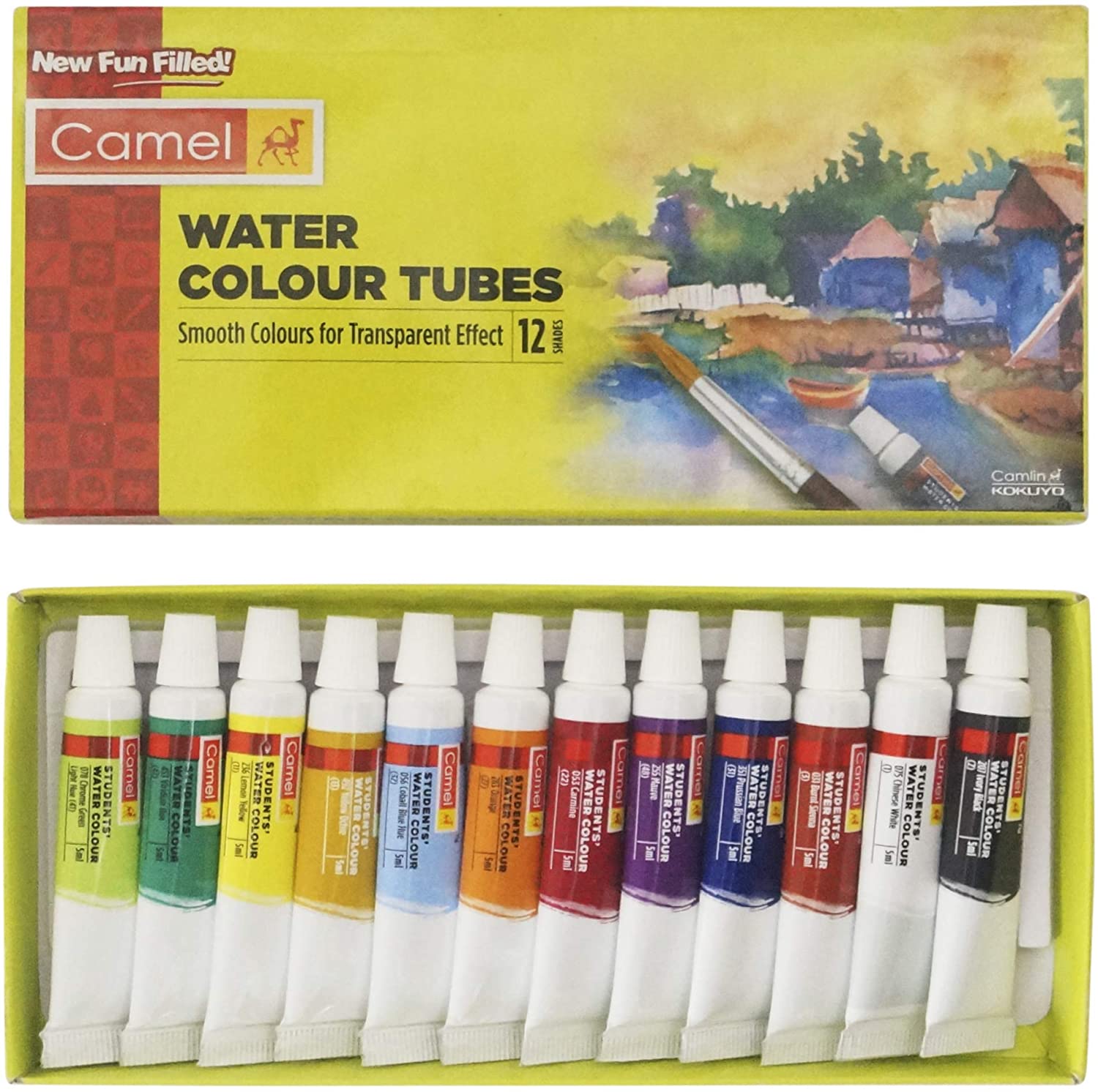 Camel Student Water Color Tube - 5Ml Each, 12 Shades. 