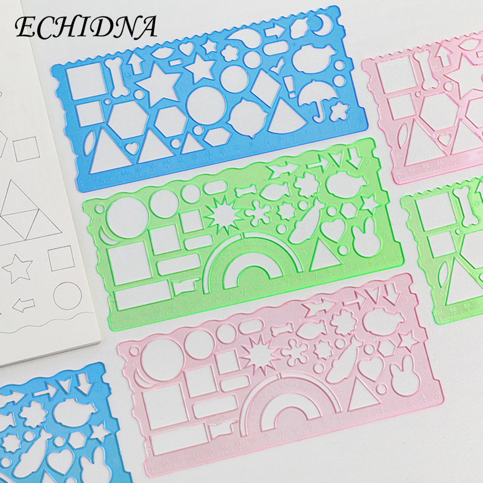 2pcs Clear Geometric Drawing Ruler Multifunctional Precise Easy-to-use Protractor Straightedge. 