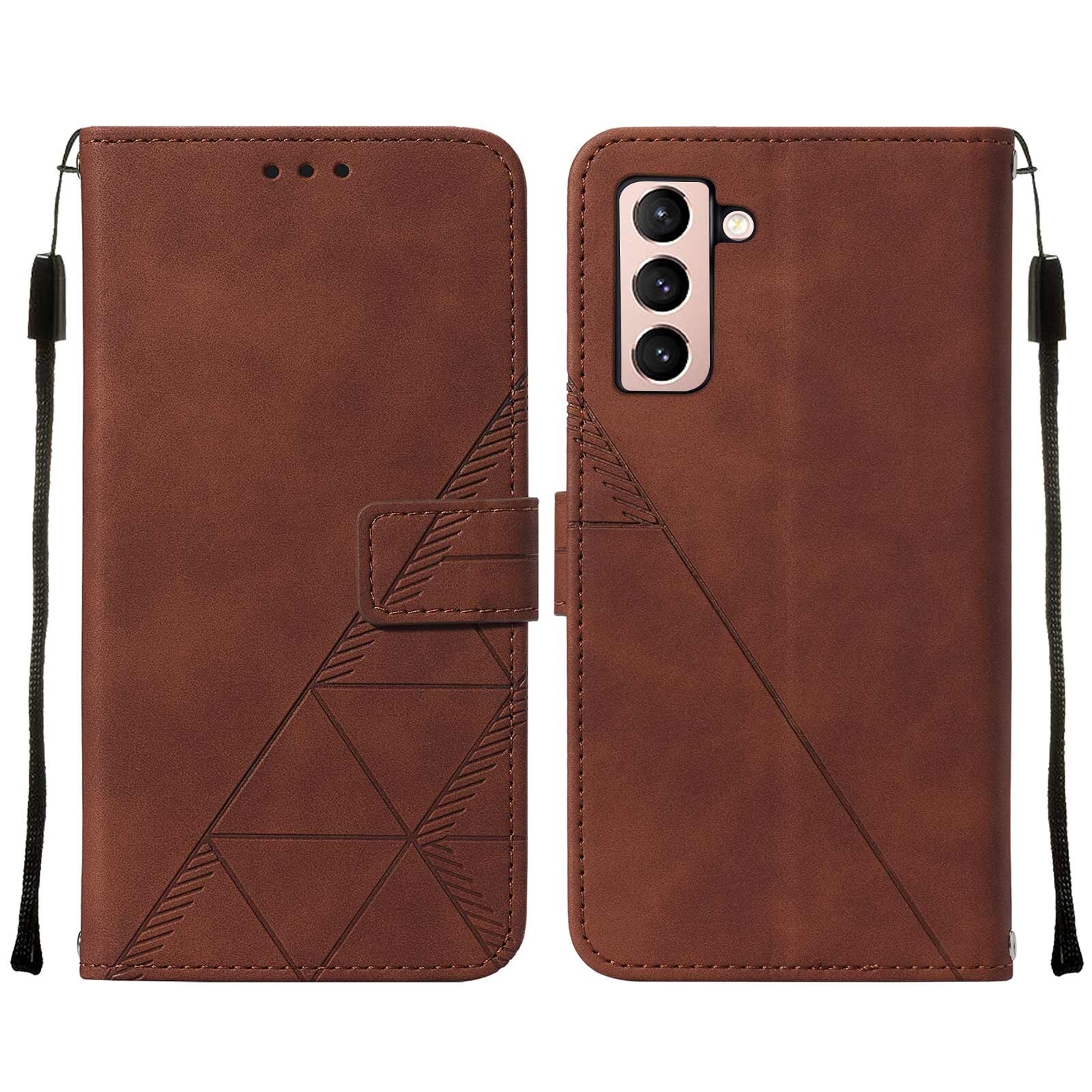 lthmy for Samsung Galaxy S21 5G case slim Embossed PU Leather Flip Stand Wallet Card Slots Cover