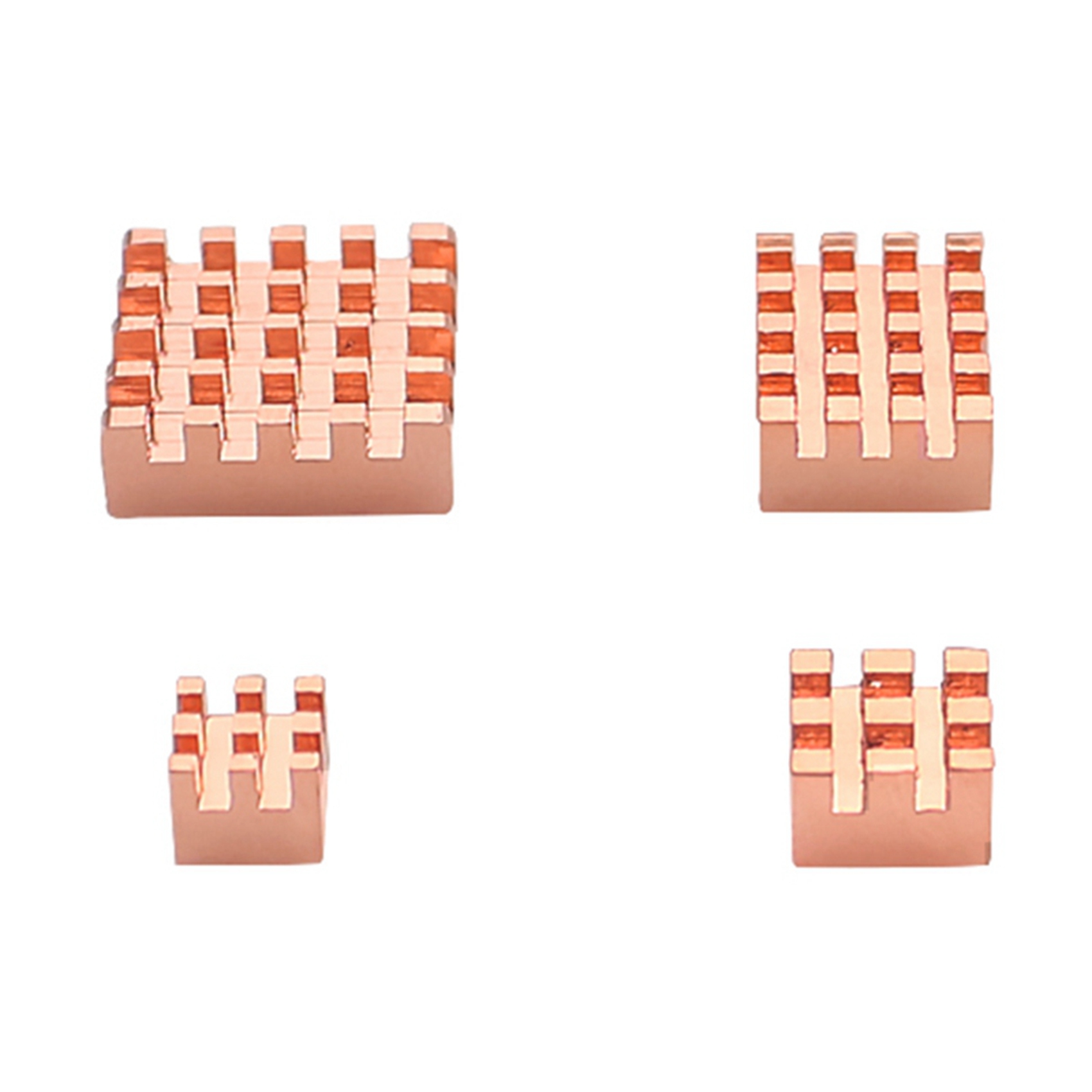 4Set Heat Sink Metal Copper Heatsink Passive Cooling Pad Heat Dissipation Radiator for Raspberry Pi 4 Model B. 