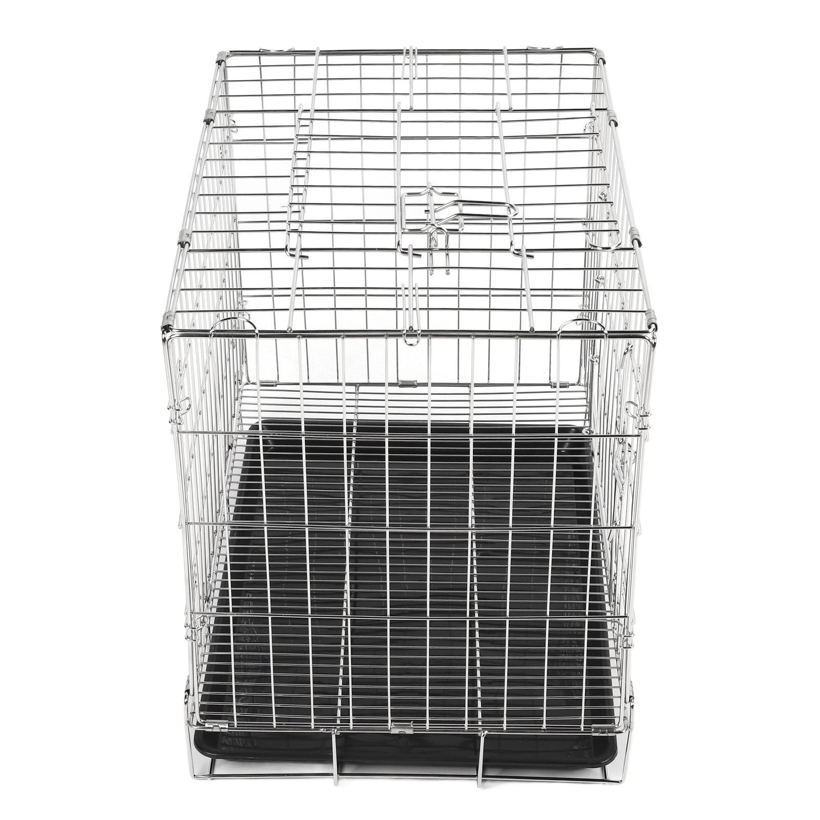 Stainless Steel Dog Crate, Unbreakable Multipurpose Spacious Pet Cage Heavy Duty Portable Folding Easy To Assemble with Tray for Outdoor Trips. 
