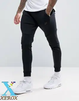 black slim joggers mens