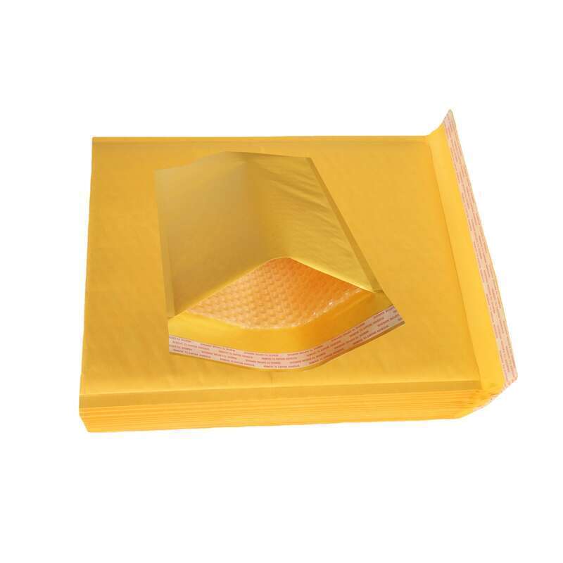 Kraft paper envelope bubble yellow foam air bead packing bag. 
