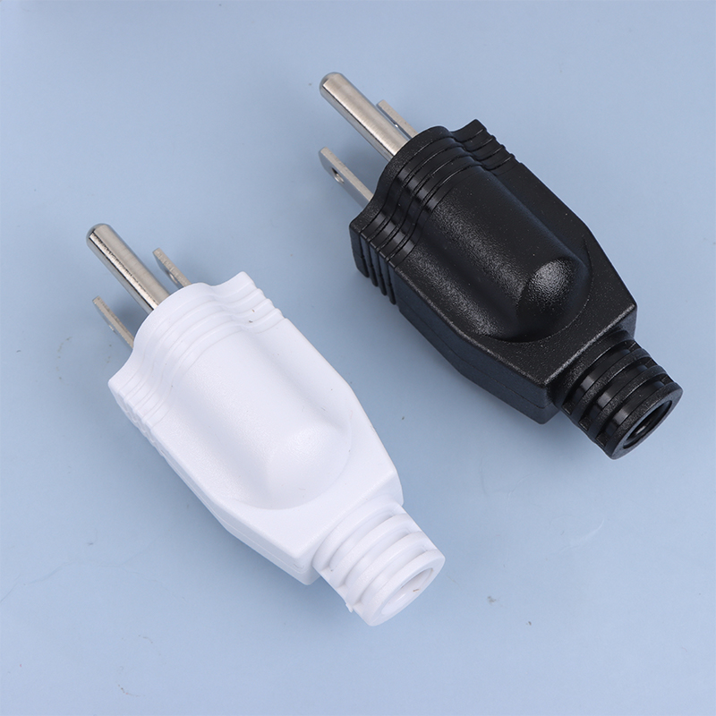 US American 3 Pin 5-15P AC Electrical Power Male Plug Adaptor Adapter Wire Rewireable Extension Cord Connector Demoo. 