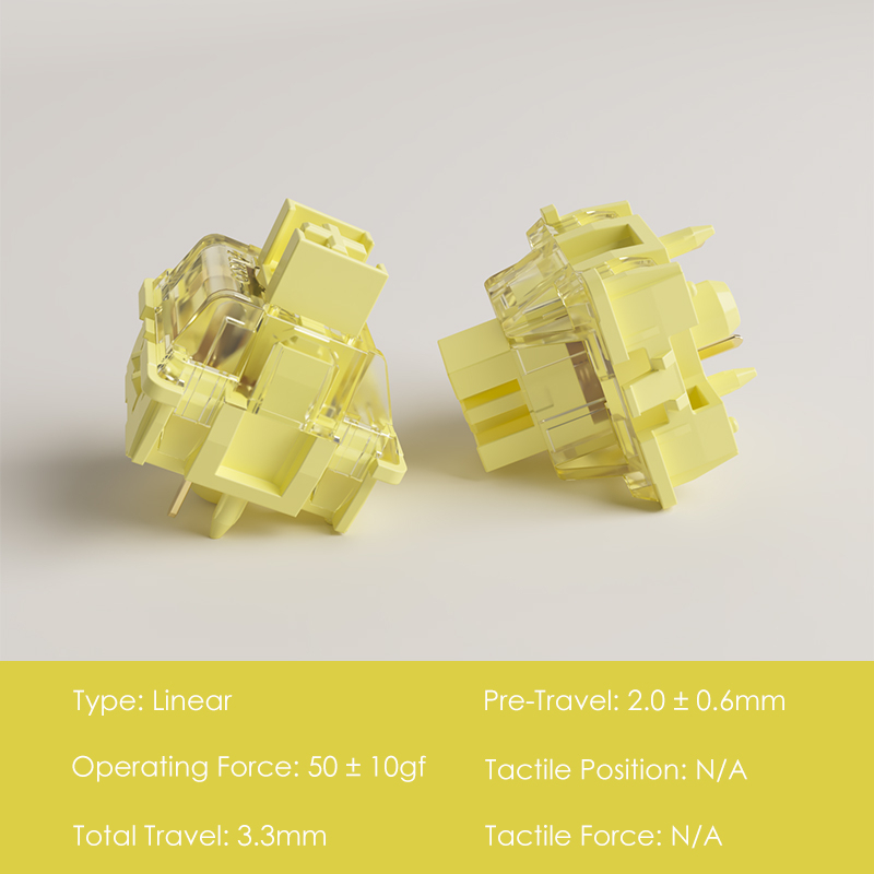 Akko V3 Pro Cream Yellow Switches 5 Pin 50gf Dustproof Stem Linear Switch Compatible with MX Mechanical Keyboard (45 pcs). 