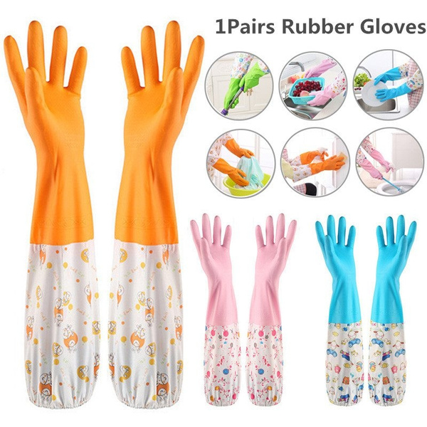 High Quality Silicone Dish Washing Kitchen Hand Gloves (Multicolor)