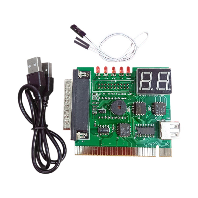 2 Digit Bit PC Computer Motherboard Diagnostic Card USB PCI LCD Error Code Display Tester PCB