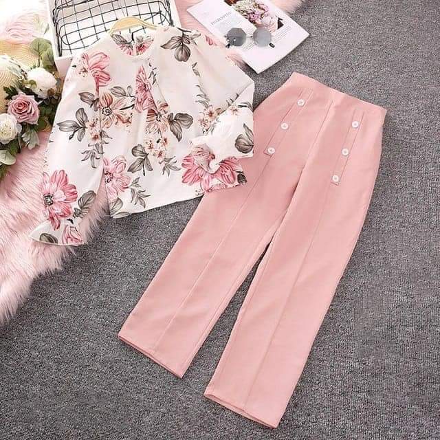 Western Fashion Pink Color Kurti – Stylish Pant & Tops Tunics for Girls – Pink Color Stylish Pant Tops Kurti for Girls