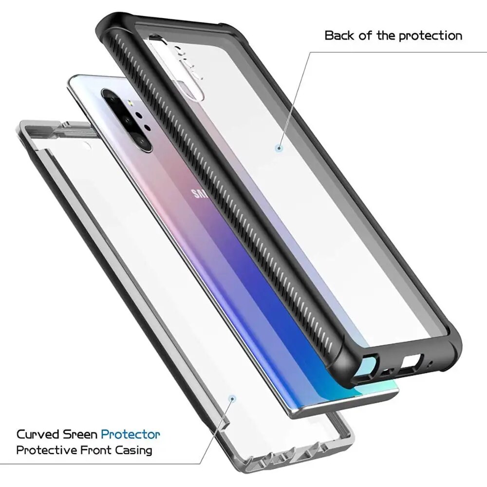 360 Degree Case For Samsung Galaxy Note 10 Plus S20 Plus Ultra Note 10 Pro Coque Screen Protector Shockproof Rugged Cover.
