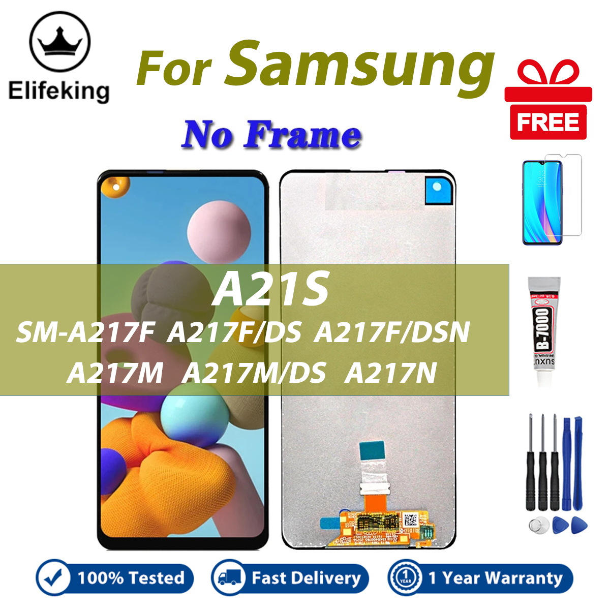 LCD No Frame For Samsung Galaxy A21s Display Touch Screen Digitizer Assembly Replacement Parts A217F A217M A217N. 