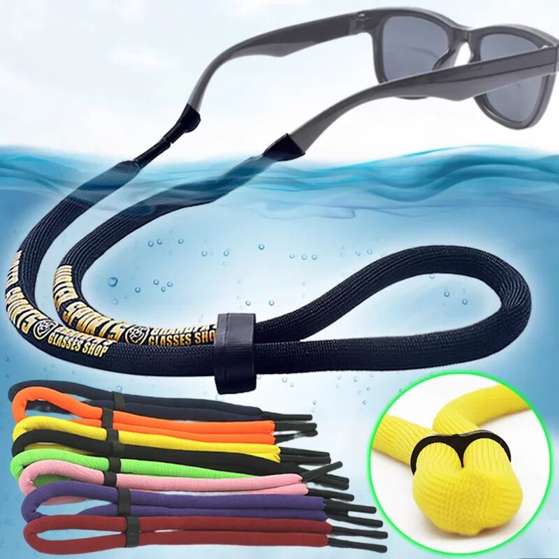 Sport Glasses Cord Adjustable Floating Foam Sunglass Chains Eyeglasses Straps Solid Cord Eyewear Lanyard Anti-Slip String Cord. 