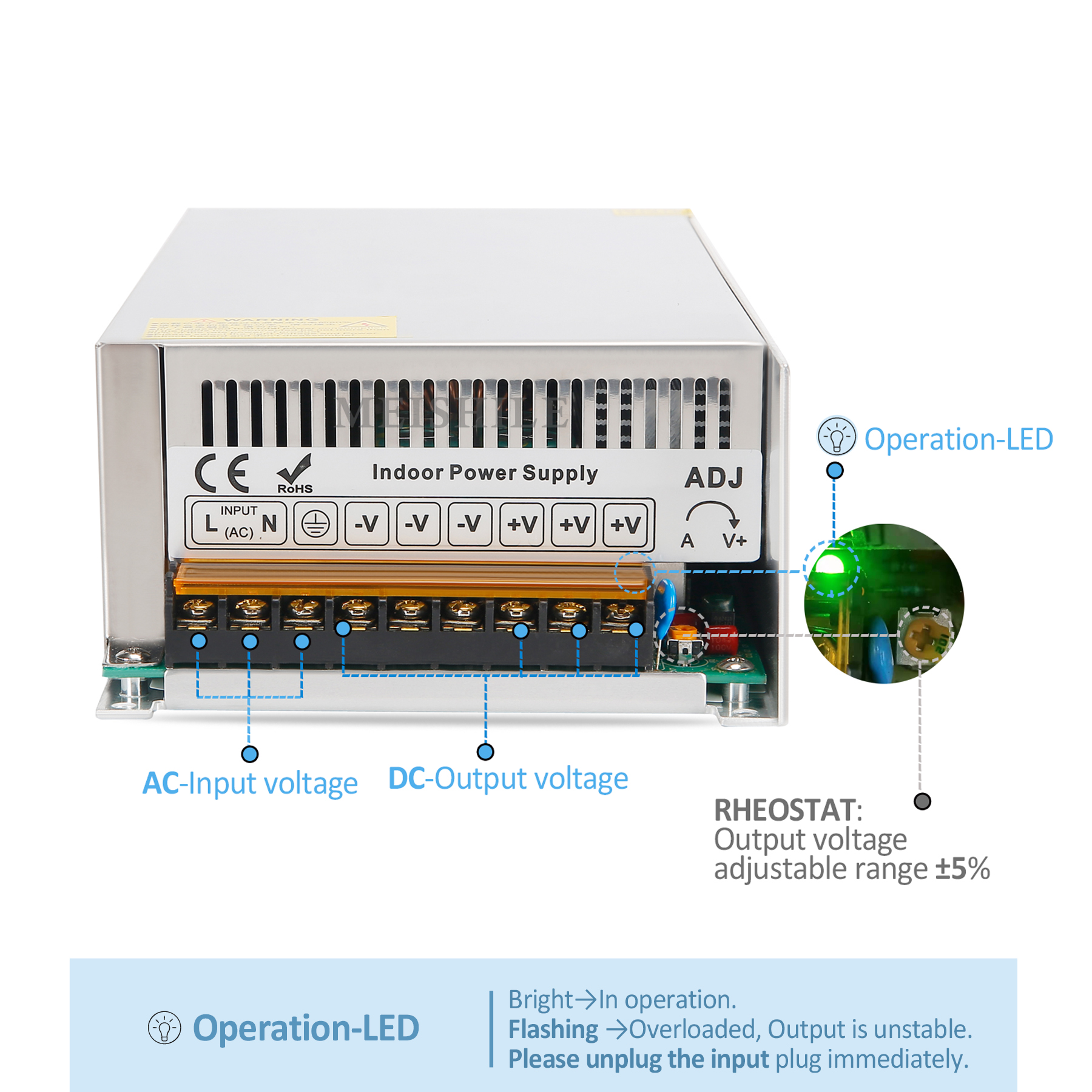 DC 5V 12V 24V 36V 48V 60V Switching Power Supply 2A 3A 4A 5A 8A 10A 15A 20A 25A 30A 40A 50A 60A 100A Transformer Power Adapter. 