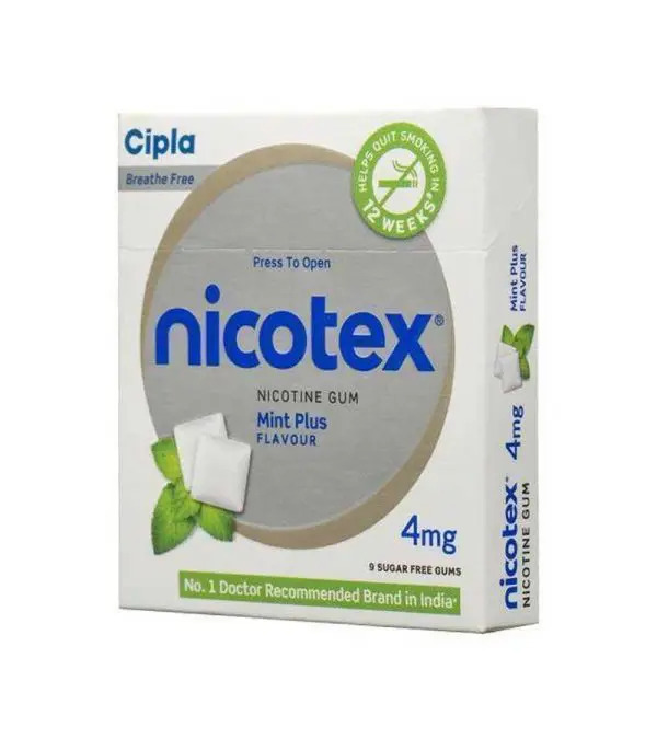 Nicotex Anti Nicotine Chewing gum Mint Plus Flavour 4mg 2Box 24Pcs INDIAN. 