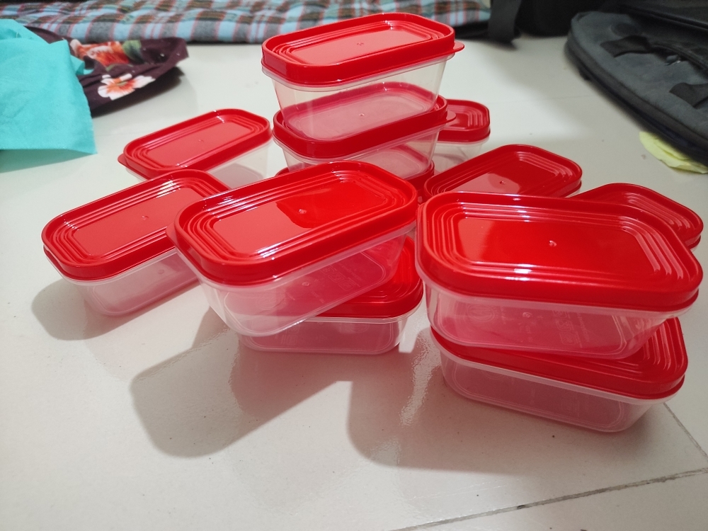 12 Piece Plastic Food Storage Small Box With Lid - 200 ML. 