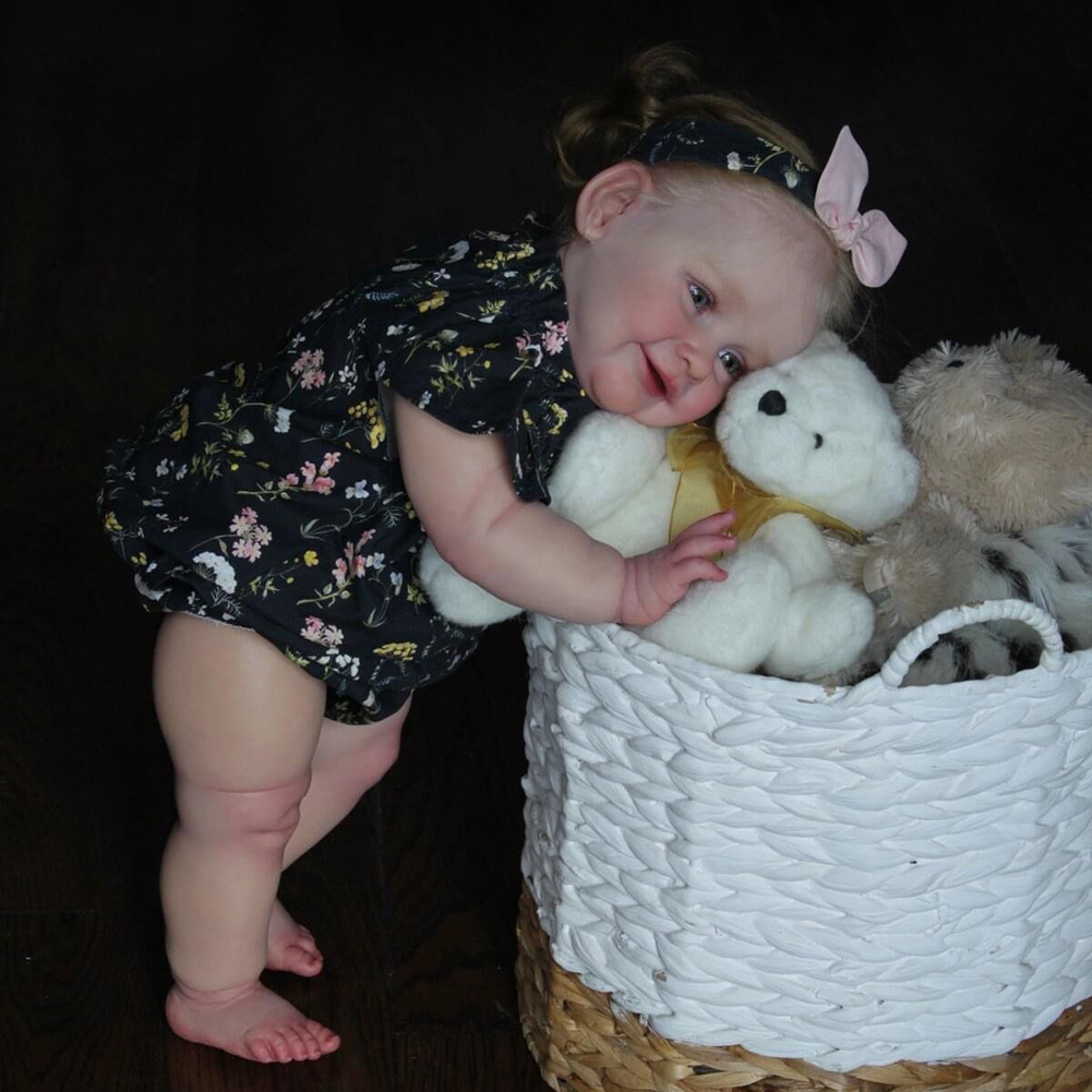 GC Full Body Reborn Babies Realistic Newborn Baby Dolls With Pasted Wig Cover Lifelike Dolls Gifts For Children Age 3+. 
