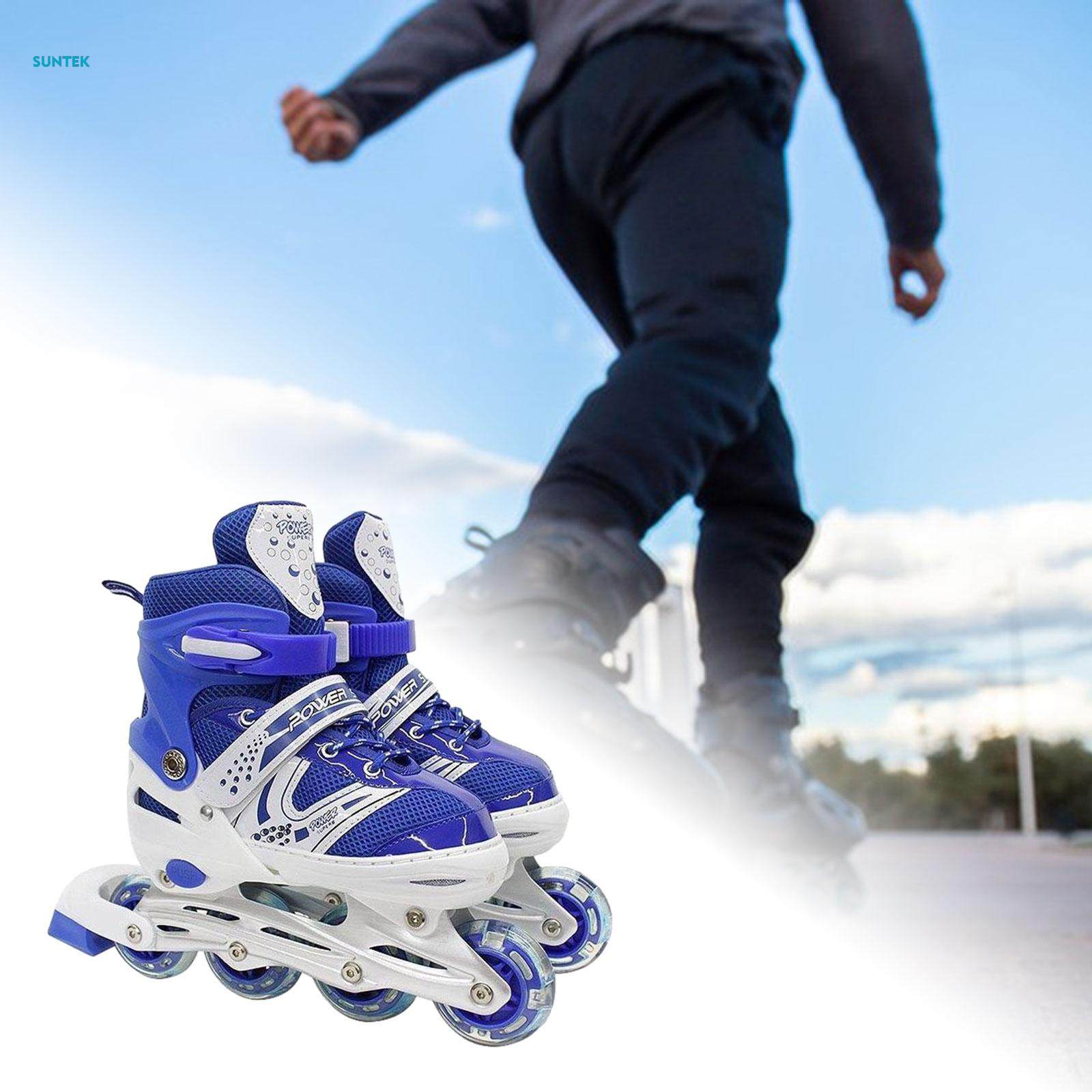 Inline Skates for Girls and Boys Smoothly Beginner Roller Skates with Blue Size. 