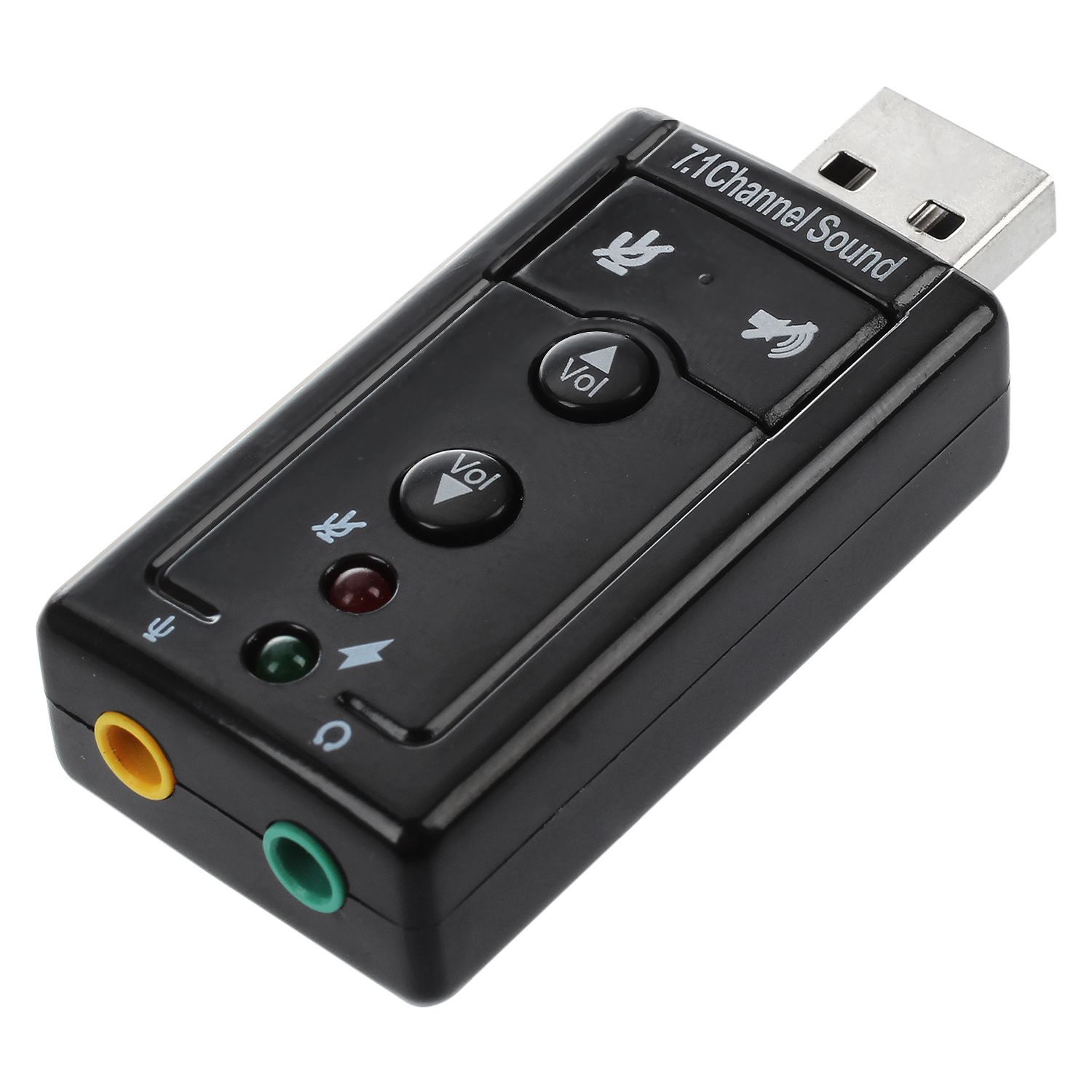 7.1 Channel USB External Sound Card Audio Adapter - Clear gray. 