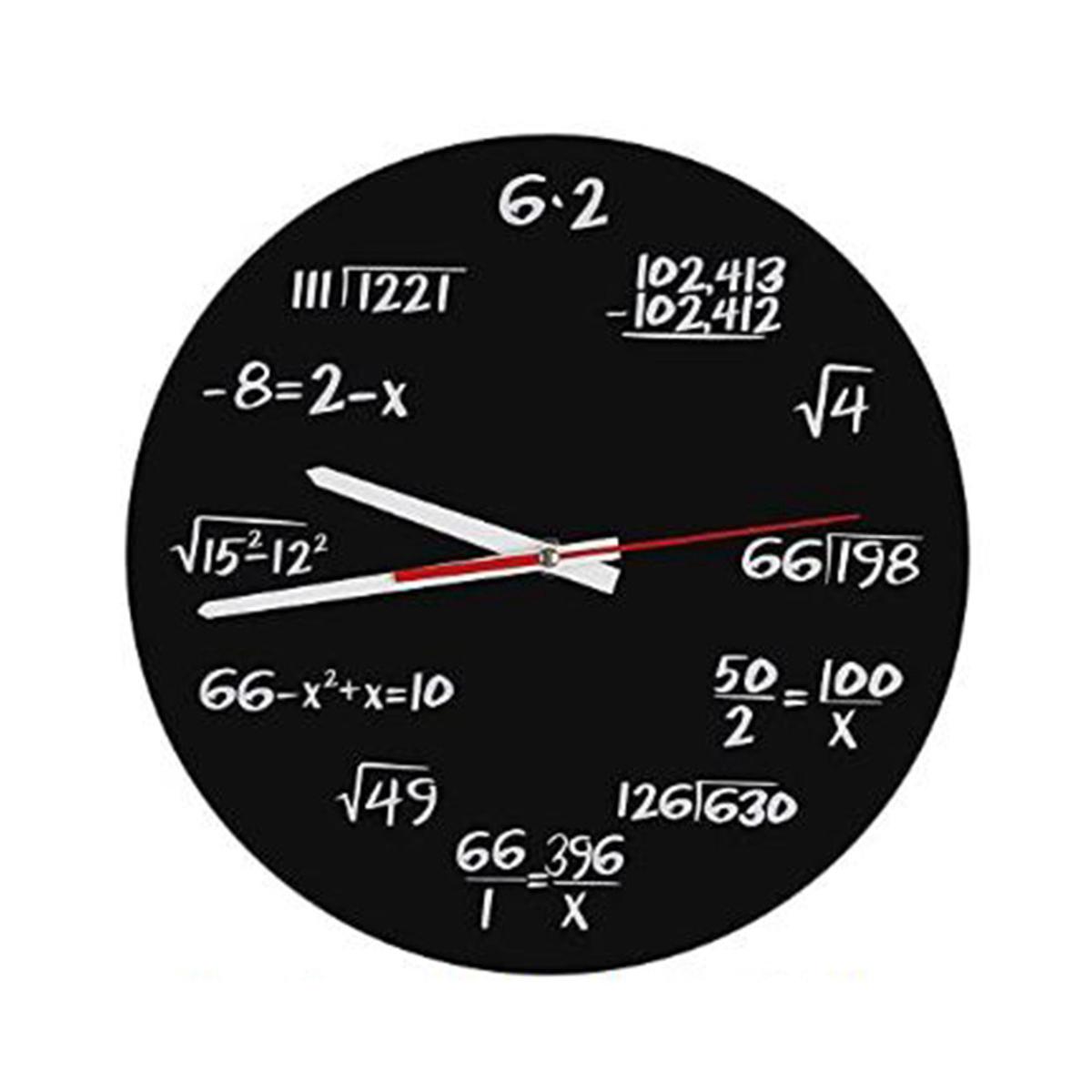 Math Wall Clock , Math Formulas Clock Quiz Clock in Black and White Unique Math Equation Clock for Home, Office