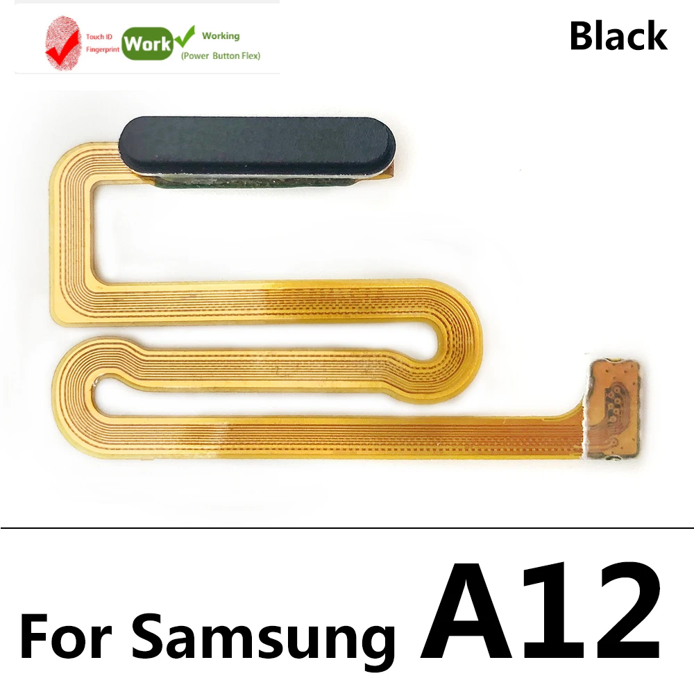 Fingerprint Scanner For Samsung A12 A125 M12S M127 ID Home Button Fingerprint Menu Return Key Recognition Sensor Flex Cable. 